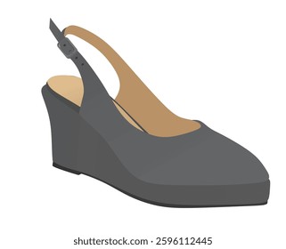 Grey high  heel sandal. vector illustration