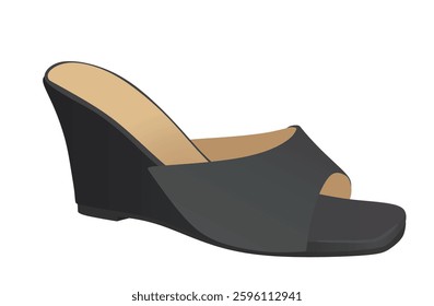 Grey high  heel sandal. vector illustration