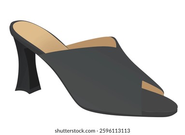 Grey high  heel sandal. vector illustration