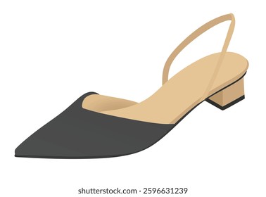 Grey high  heel sandal. vector illustration