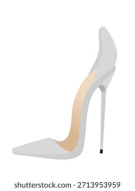 Sandalia de tacón alto gris. Vector