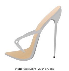 Sandalia de tacón alto gris. Vector