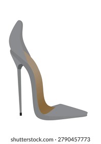 Grey high heel sandal. vector
