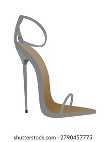 Grey high heel sandal. vector