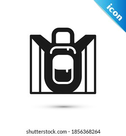 Grey Hiking backpack icon isolated on white background. Camping and mountain exploring backpack.  Vector