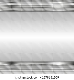 Grey hi-tech abstract background with metallic silver stripes. Vector design