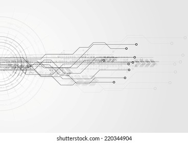 Grey hi-tech circuit board background. Vector design