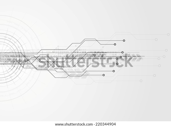 灰色高科技电路板背景 矢量设计库存矢量图 免版税