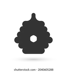 Grey Hive for bees icon isolated on white background. Beehive symbol. Apiary and beekeeping. Sweet natural food.  Vector