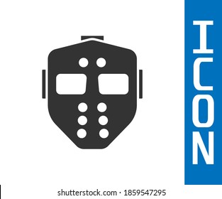 Grey Hockey Mask Icon Isolated On White Background. Happy Halloween Party.  Vector