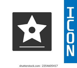 Grey Hollywood walk of fame star on celebrity boulevard icon isolated on white background. Famous sidewalk, boulevard actor.  Vector Illustration