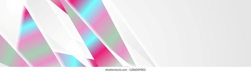 Grey and holographic foil colors abstract corporate banner design. Vector background