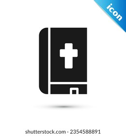 Grey Holy bible book icon isolated on white background.  Vector