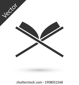 Grey Holy book of Koran icon isolated on white background. Muslim holiday, Eid Mubarak, Eid al-fitr, Ramadan Kareem. Vector.