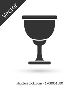 Graues, heiliges Gral- oder Kalice-Symbol einzeln auf weißem Hintergrund. christlicher Chalice. Christentum-Ikone. Vektorgrafik.