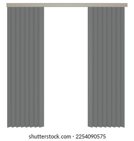 Grey home curtain. vector illustration