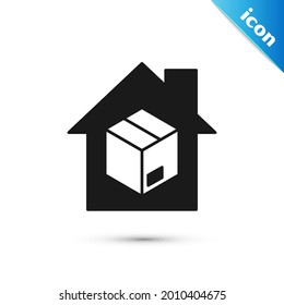 Grey Home delivery services icon isolated on white background.  Vector