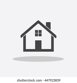 Grey home icon isolated on white background