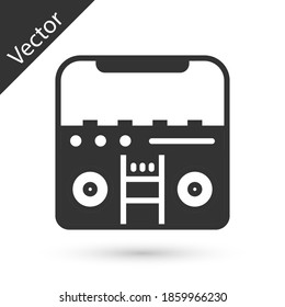 Grey Home stereo with two speakers icon isolated on white background. Music system. Vector.