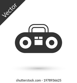 Grey Home stereo with two speakers icon isolated on white background. Music system.  Vector