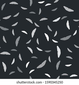 Grey Homemade pie icon isolated seamless pattern on black background.  Vector Illustration