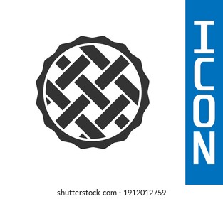 Grey Homemade pie icon isolated on white background.  Vector