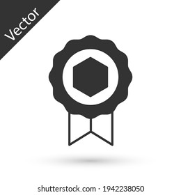 Grey Honey award icon isolated on white background. Honey medal. Vector