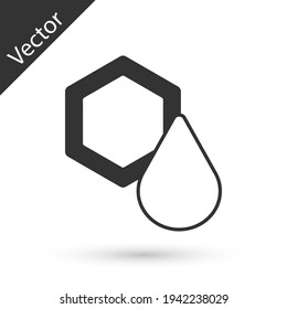 Grey Honeycomb icon isolated on white background. Honey cells symbol. Sweet natural food. Vector