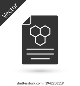 Grey Honeycomb icon isolated on white background. Honey cells symbol. Sweet natural food. Vector