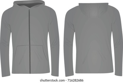 Grey hooded sweater. vector illustration