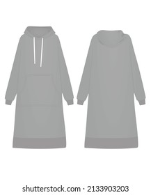 Grey hoodie dress. vector illustration
