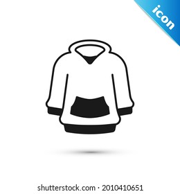 Grey Hoodie icon isolated on white background. Hooded sweatshirt.  Vector