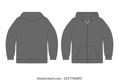 GREY HOODIE MOCKUP WITH FRONT AND BACK