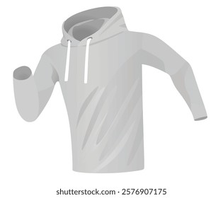 Grey  hoodie side view. vector illustration