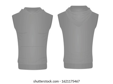 Grey  hoodie top tank. vector illustration