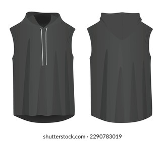 Grey hoodie top tank. vector illustration