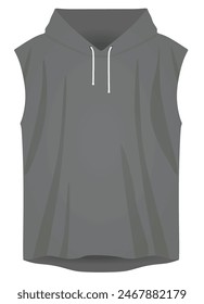 Grey  hoodie top tank. vector illustration