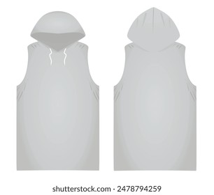 Grey  hoodie top tank. vector illustration