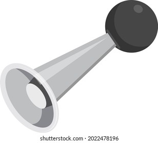 Grey horn, illustration, vector on a white background.