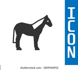 Grey Horse icon isolated on white background. Animal symbol.  Vector