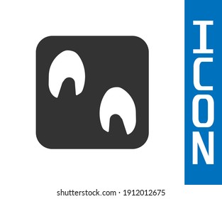 Grey Horse paw footprint icon isolated on white background.  Vector