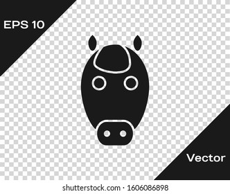 Grey Horse zodiac sign icon isolated on transparent background. Astrological horoscope collection.  Vector Illustration