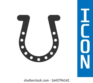 Grey Horseshoe icon isolated on white background.  Vector Illustration