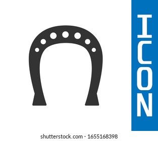 Grey Horseshoe icon isolated on white background.  Vector Illustration