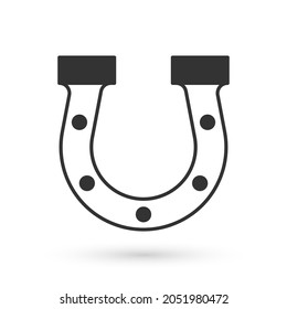 Grey Horseshoe icon isolated on white background.  Vector