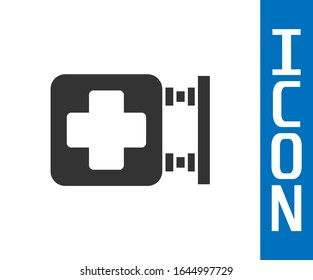 Grey Hospital signboard icon isolated on white background.  Vector Illustration