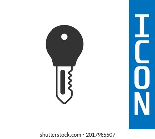 Icono de la cerradura de la puerta del Hotel gris aislado en fondo blanco.  Vector