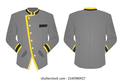 Grey hotel receptionist uniform. vector