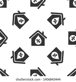 Grey House humidity icon isolated seamless pattern on white background. Weather and meteorology, thermometer symbol. Vector Illustration