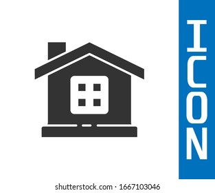 Grey House icon isolated on white background. Home symbol.  Vector Illustration